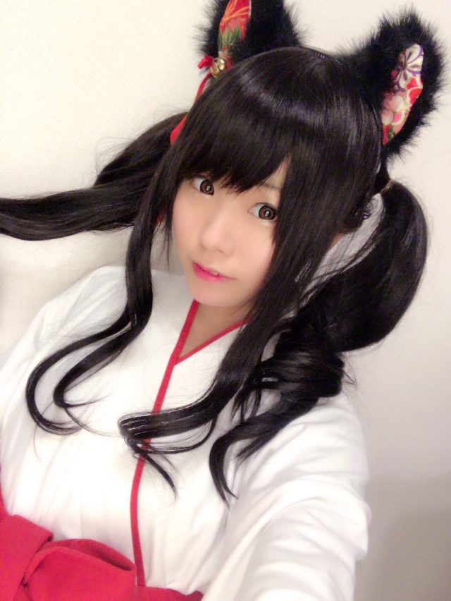 くろねこ 巫女 ツインテール コスプレ 画像