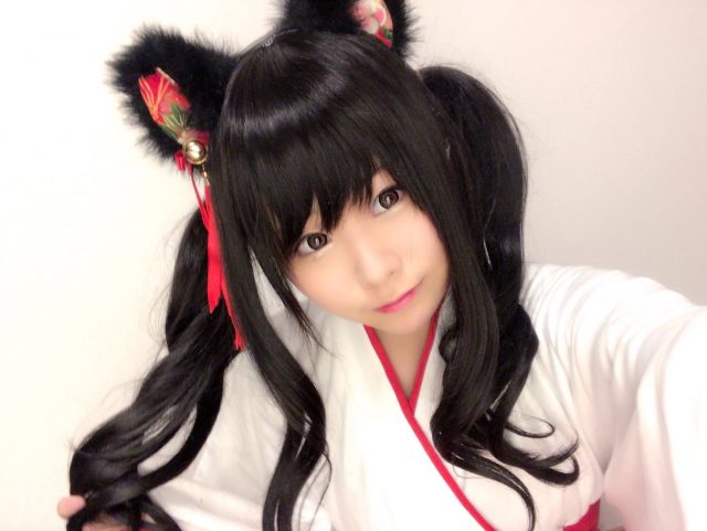 くろねこ 巫女 ツインテール コスプレ 画像