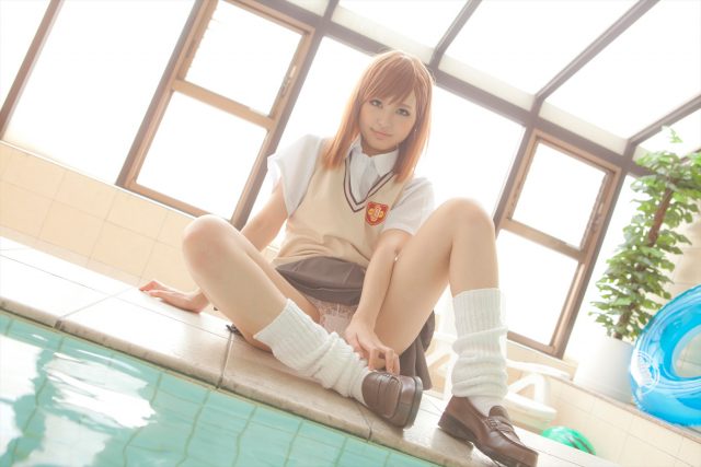 コスプレイヤー なーさん 透けたパンツがエロい 『とある科学の超電磁砲』 御坂美琴の制服コスプレ画像