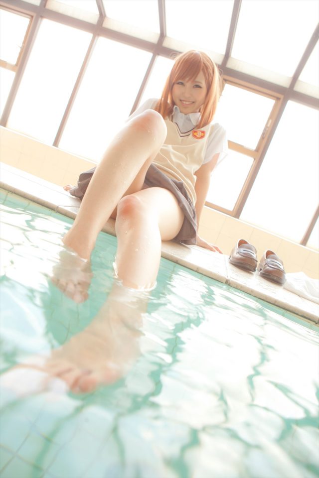 コスプレイヤー なーさん 透けたパンツがエロい 『とある科学の超電磁砲』 御坂美琴の制服コスプレ画像