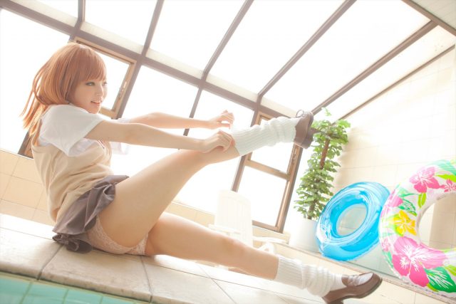 コスプレイヤー なーさん 透けたパンツがエロい 『とある科学の超電磁砲』 御坂美琴の制服コスプレ画像