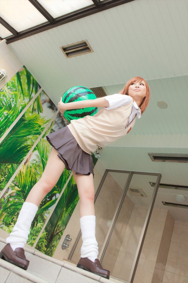 コスプレイヤー なーさん 透けたパンツがエロい 『とある科学の超電磁砲』 御坂美琴の制服コスプレ画像