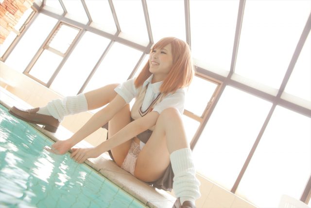 コスプレイヤー なーさん 透けたパンツがエロい 『とある科学の超電磁砲』 御坂美琴の制服コスプレ画像