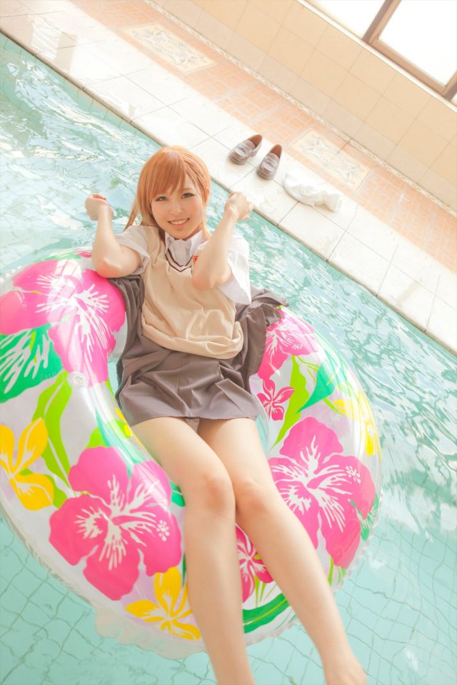 コスプレイヤー なーさん 透けたパンツがエロい 『とある科学の超電磁砲』 御坂美琴の制服コスプレ画像