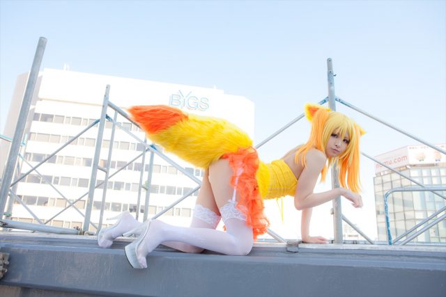 コスプレイヤー なーさん 突き出した尻の食い込みがエロい 『ポケットモンスター』 フォッコの擬人化コスプレ画像