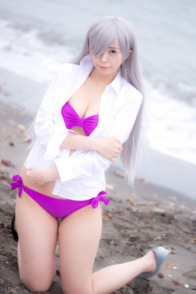 コスプレイヤーつぐ 水着の食い込みがエロい 『七つの大罪』 エリザベスのコスプレ画像