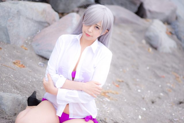 コスプレイヤーつぐ 水着の食い込みがエロい 『七つの大罪』 エリザベスのコスプレ画像