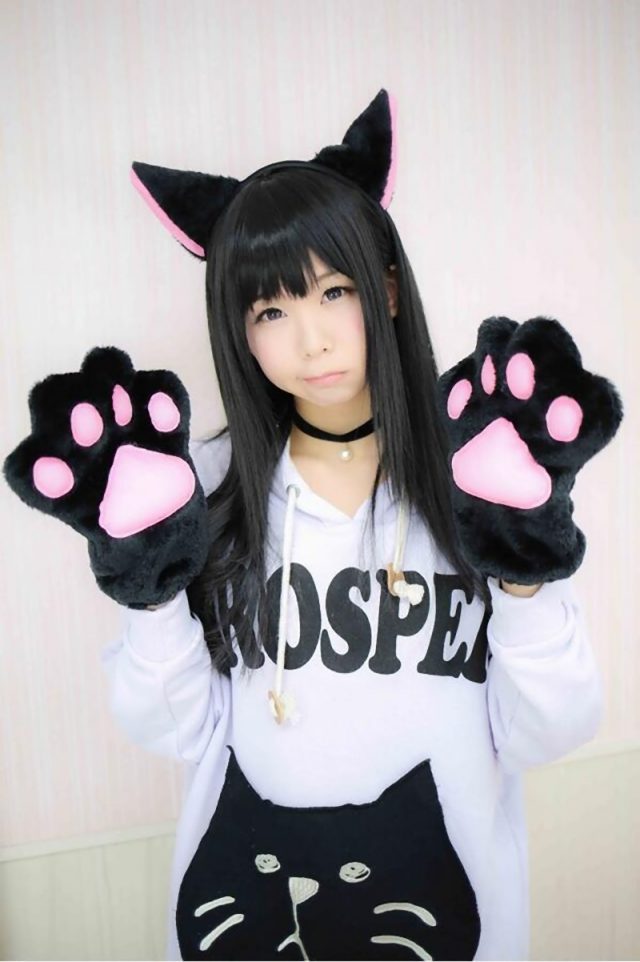 コスプレイヤー五木あきら 猫耳がエロ可愛い黒猫コスプレ画像