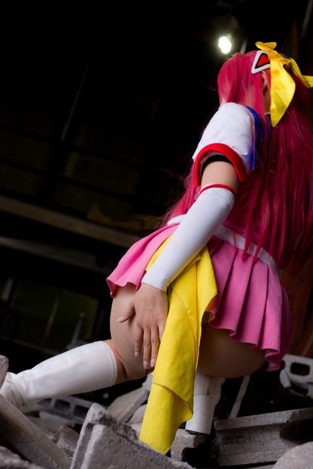 コスプレイヤーつぐ パンツが食い込んだ尻がエロい 『超昂天使エスカレイヤー』 コスプレ画像
