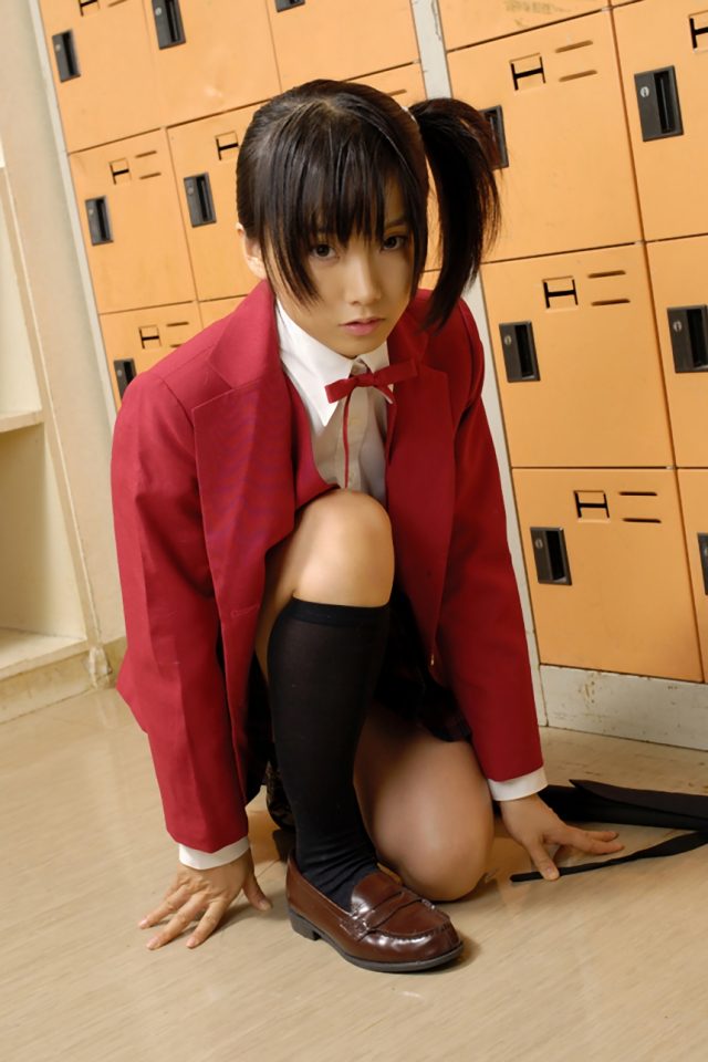 コスプレイヤー松永亜矢香(まつながあやか) 『魔法先生ネギま』 桜咲刹那の制服コスプレ画像