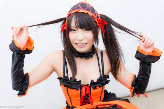 有村千佳 『デート・ア・ライブ』 時崎狂三（ときさきくるみ）のコスプレでTバックの食い込みパンチラがエロい画像