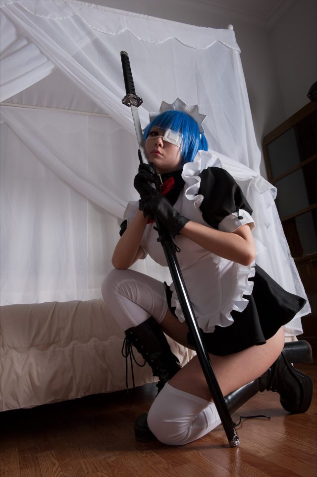 コスプレイヤー キバしい パンチラがエロい！ 『一騎当千』 呂蒙子明のメイドコスプレ画像