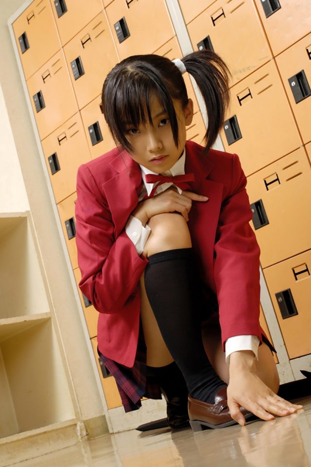 コスプレイヤー松永亜矢香(まつながあやか) 『魔法先生ネギま』 桜咲刹那の制服コスプレ画像