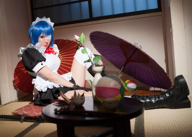 コスプレイヤー キバしい パンチラがエロい！ 『一騎当千』 呂蒙子明のメイドコスプレ画像