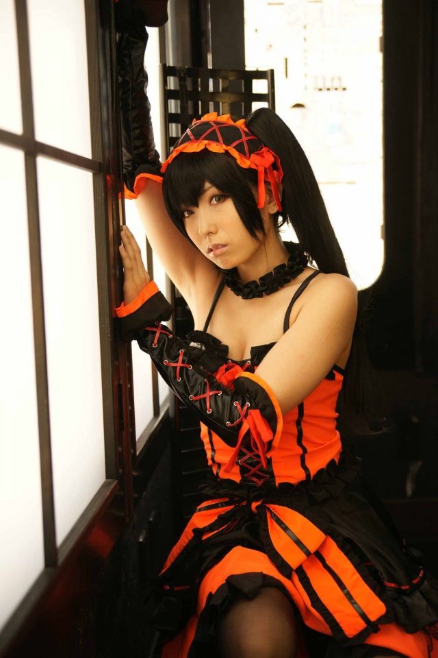 有村千佳 『デート・ア・ライブ』 時崎狂三（ときさきくるみ）のコスプレでTバックの食い込みパンチラがエロい画像