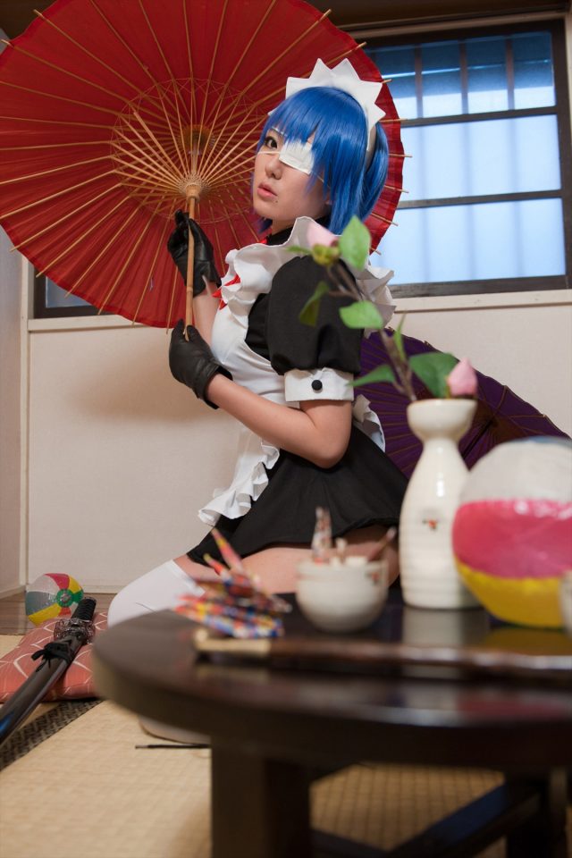 コスプレイヤー キバしい パンチラがエロい！ 『一騎当千』 呂蒙子明のメイドコスプレ画像
