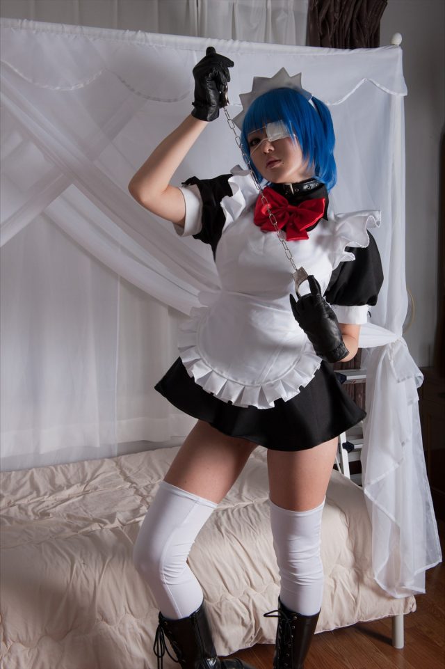 コスプレイヤー キバしい パンチラがエロい！ 『一騎当千』 呂蒙子明のメイドコスプレ画像
