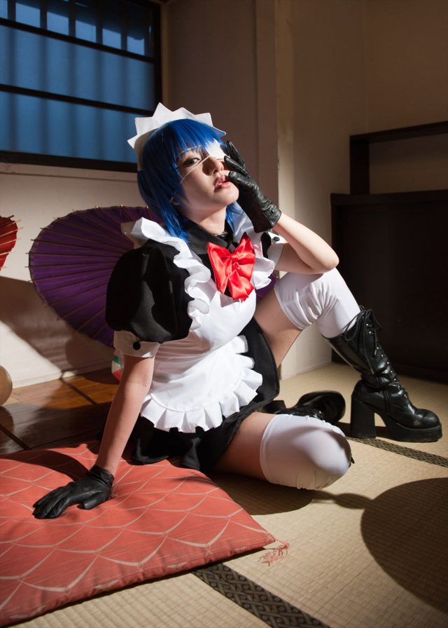 コスプレイヤー キバしい パンチラがエロい！ 『一騎当千』 呂蒙子明のメイドコスプレ画像
