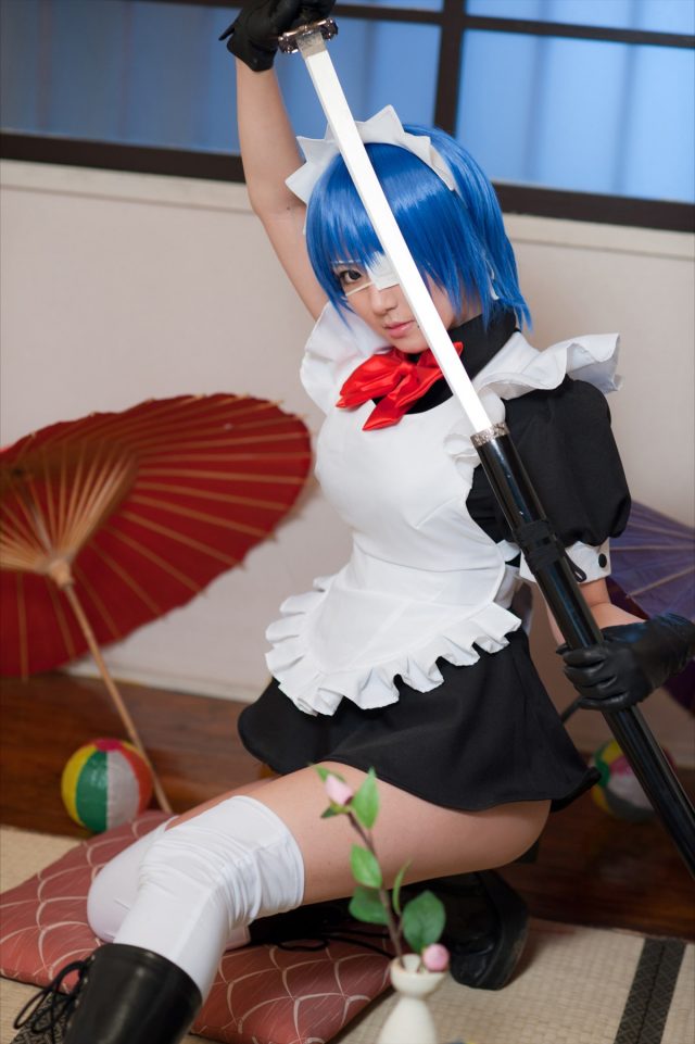 コスプレイヤー キバしい パンチラがエロい！ 『一騎当千』 呂蒙子明のメイドコスプレ画像