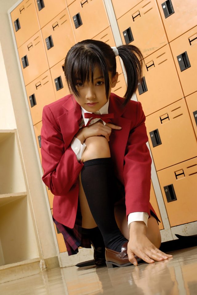 コスプレイヤー松永亜矢香(まつながあやか) 『魔法先生ネギま』 桜咲刹那の制服コスプレ画像