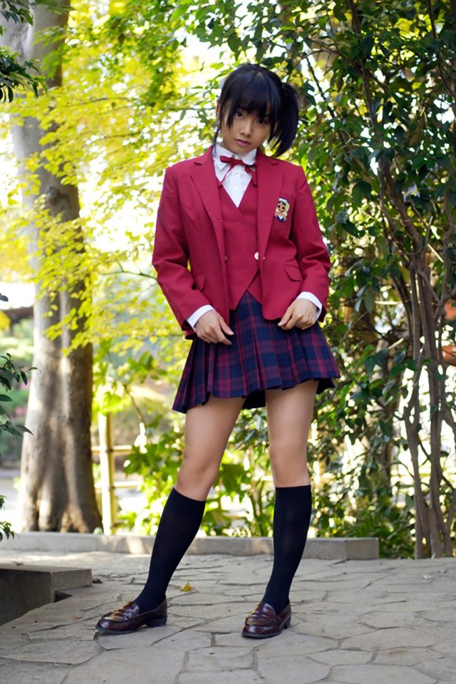 コスプレイヤー松永亜矢香(まつながあやか) 『魔法先生ネギま』 桜咲刹那の制服コスプレ画像