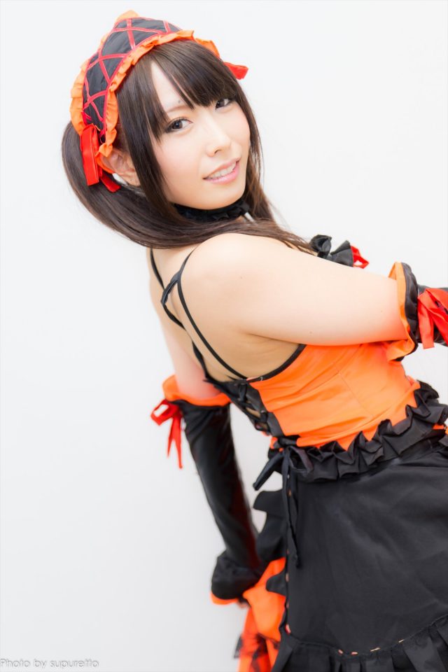 有村千佳 『デート・ア・ライブ』 時崎狂三（ときさきくるみ）のコスプレでTバックの食い込みパンチラがエロい画像