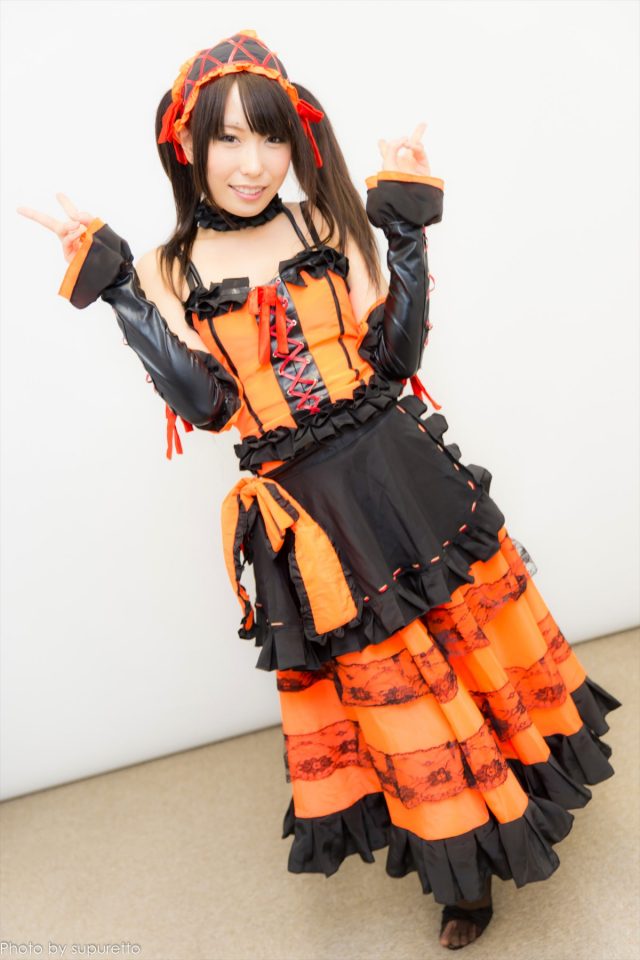 有村千佳 『デート・ア・ライブ』 時崎狂三（ときさきくるみ）のコスプレでTバックの食い込みパンチラがエロい画像