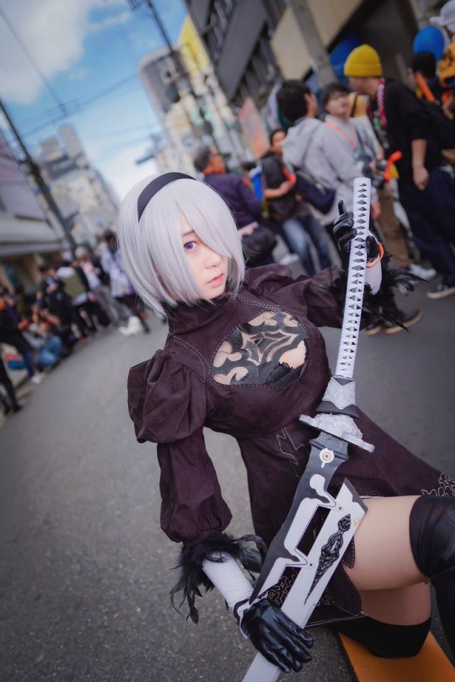 伊織もえ 第14回日本橋ストリートフェスタ2018 『NieR:Automata』 2Bのコスプレ画像