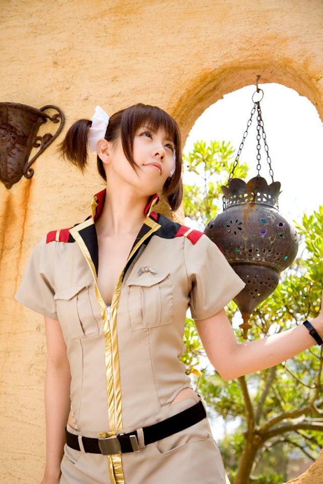 コスプレイヤー 橘みなみ 尻に食い込んだレオタード衣装がエロい 『機動戦士ガンダム0079カードビルダー』 レイコ・ホリンジャーのコスプレ画像