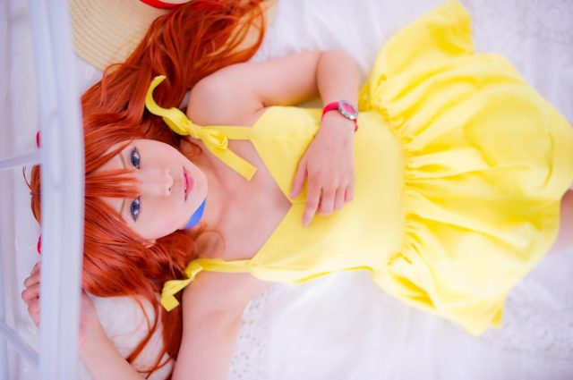 コスプレイヤー 真白ゆき 食い込んだパンツがエロい アスカ（新世紀エヴァンゲリオン）の私服コスプレ画像