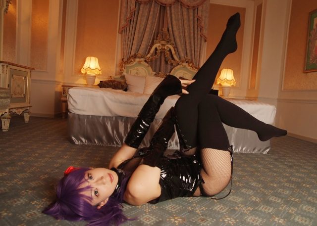 コスプレイヤー 桜井さち 網タイツのボンテージ衣装がエロい 『Fate stay night』 間桐桜のコスプレ画像
