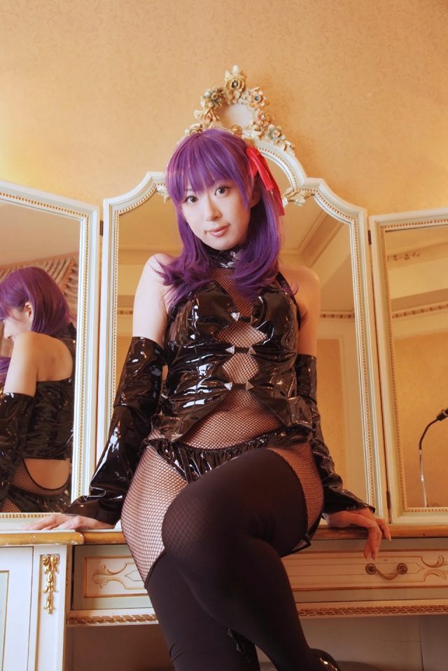 コスプレイヤー 桜井さち 網タイツのボンテージ衣装がエロい 『Fate stay night』 間桐桜のコスプレ画像