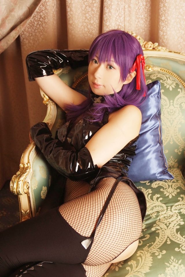 コスプレイヤー 桜井さち 網タイツのボンテージ衣装がエロい 『Fate stay night』 間桐桜のコスプレ画像