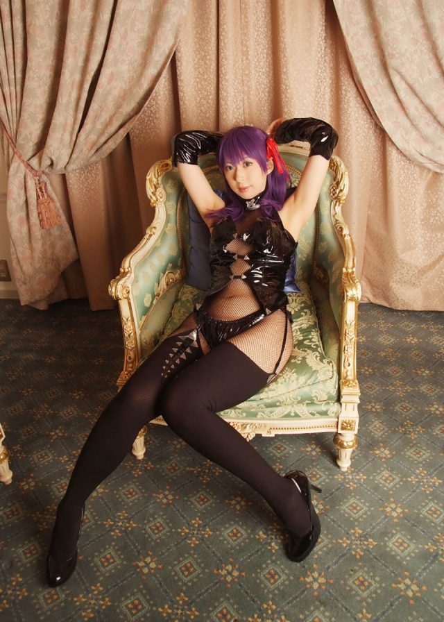 コスプレイヤー 桜井さち 網タイツのボンテージ衣装がエロい 『Fate stay night』 間桐桜のコスプレ画像