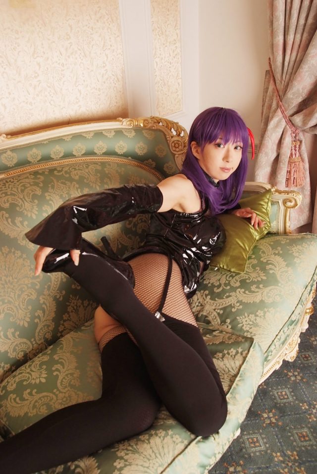 コスプレイヤー 桜井さち 網タイツのボンテージ衣装がエロい 『Fate stay night』 間桐桜のコスプレ画像